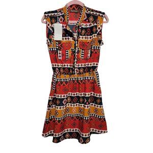 NWT Bold Southwestern Boho Fit and Flare Dress